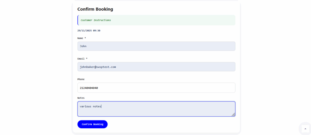Premium Frontend – Confirmation form