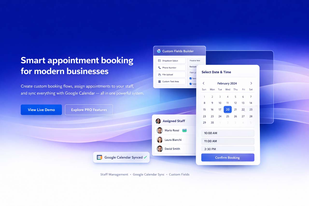 Appointment Management PRO interface
